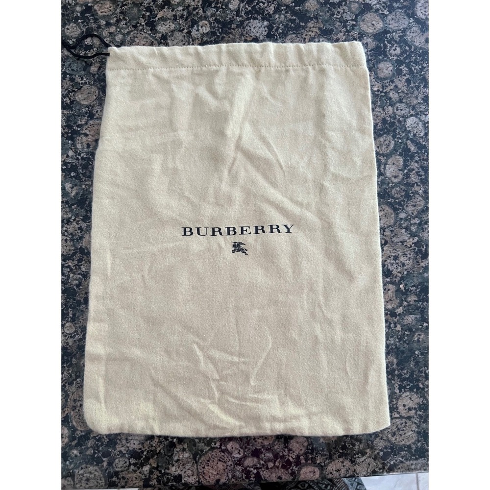 Burberry Cream Drawstring Dust Bag Logo Knight Flannel Storage 13.5x10.5